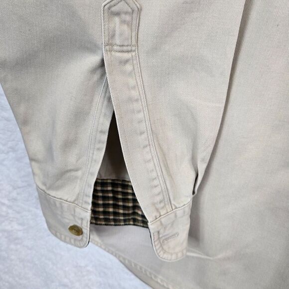 LL Bean Mens Khaki Button up Shirt Sz LG Work Wear - Picture 10 of 10